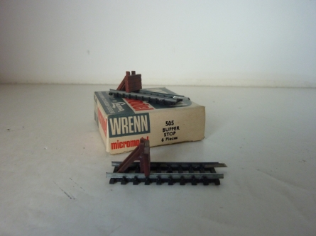 Wrenn "N" Gauge Cat No 505 Buffer Stops with Track  - Brown 