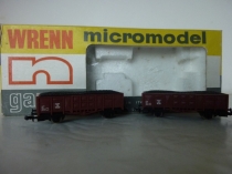 Wrenn "N" Gauge No 403 "German Railways" Steel Wagons (2) - Brown