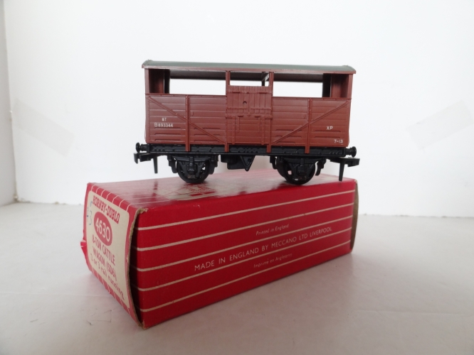 Excellent But No Box Hornby Hornby Dublo 4630 BR Cattle Wagon Brown 