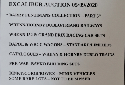 EXCALIBUR AUCTION 5/09/2020 - 9.00hrs Start - Unit 16, Abbots Buisness Park and on the saleroom.com 